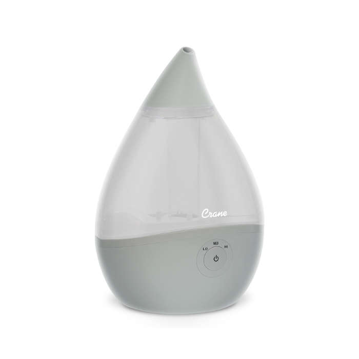 Crane Droplet Filter Free Cool Mist Humidifier with Vaporizer Function for Inhalation - Gray