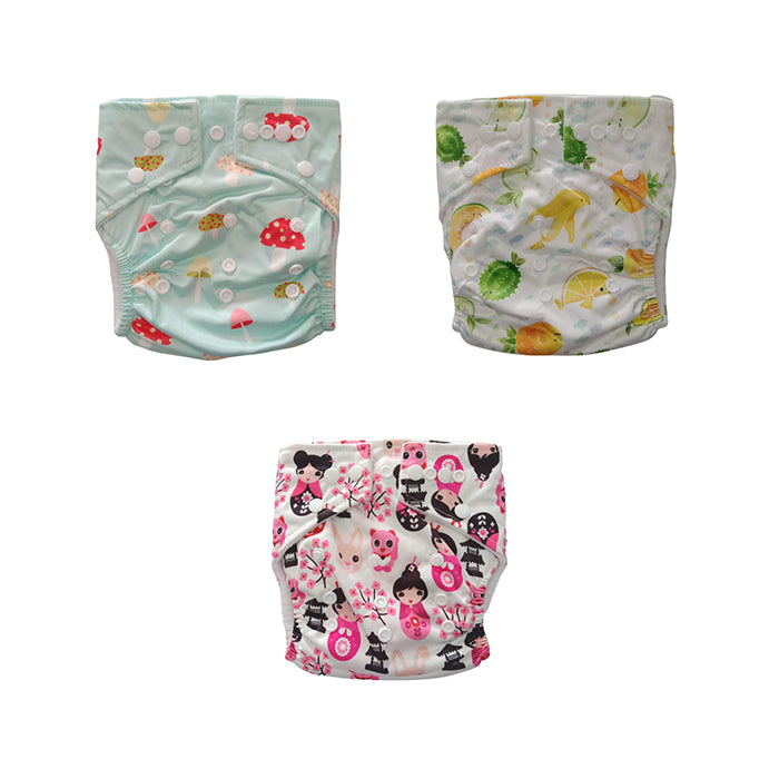 Next9 Cloth Diaper inserts Mushroom, Friut Fish and Pink