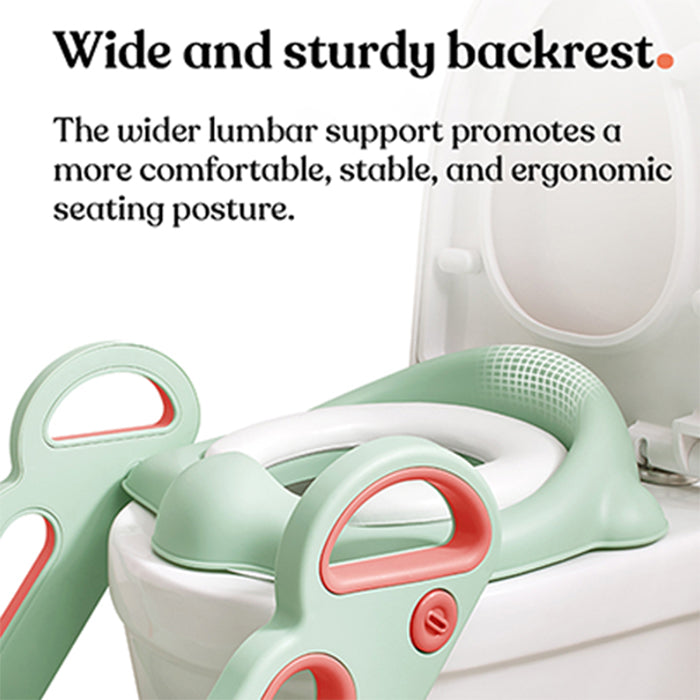 Kub Kids Foldable Toilet Seat Staircase For Potty Training - Pink