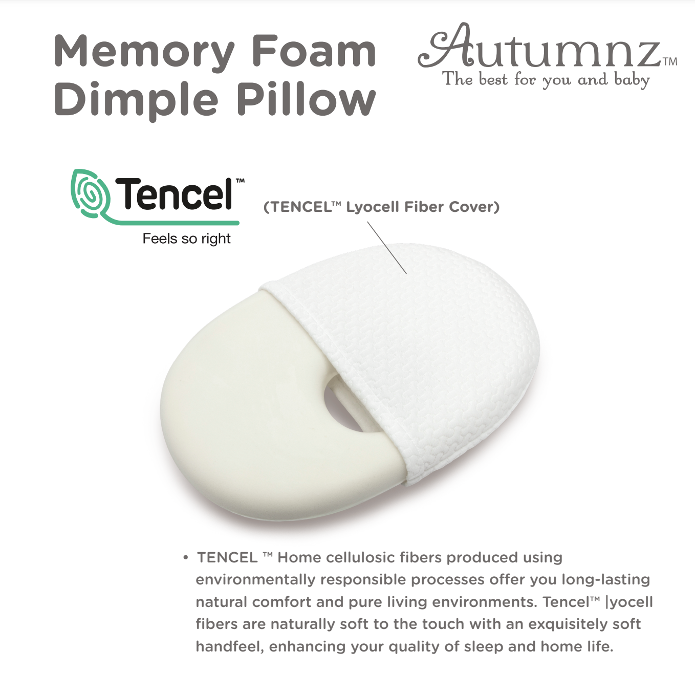 Autumnz Dimple Memory Foam Pillow with Tencel Cover