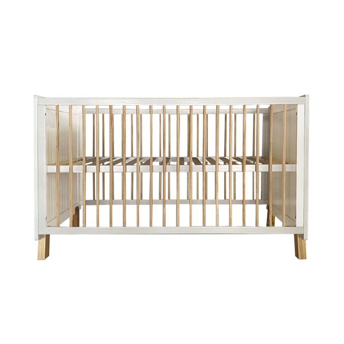 Cuddlebug Carson 3-in-1 Convertible Crib - White/Natural
