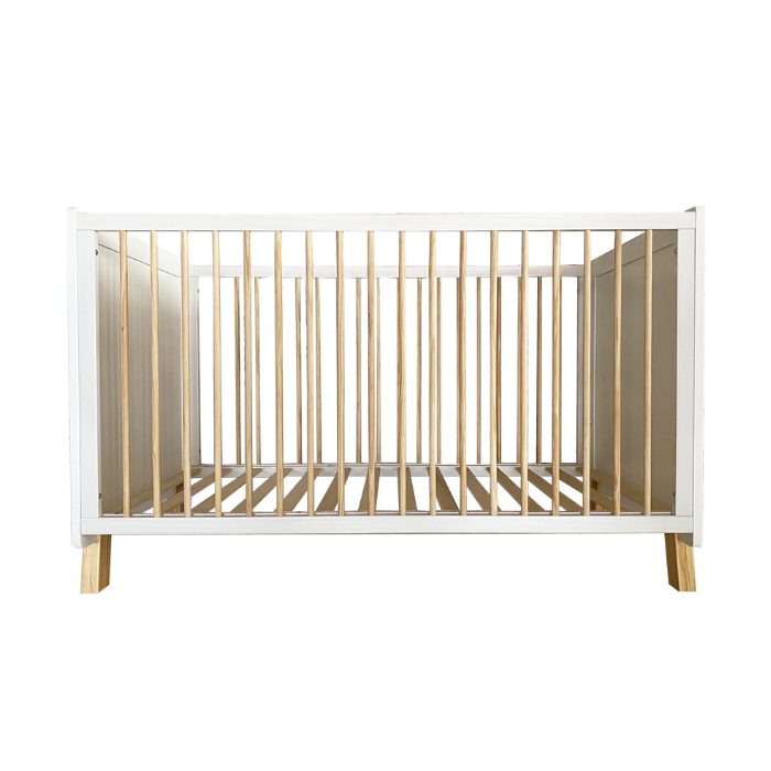 Cuddlebug Carson 3-in-1 Convertible Crib - White/Natural