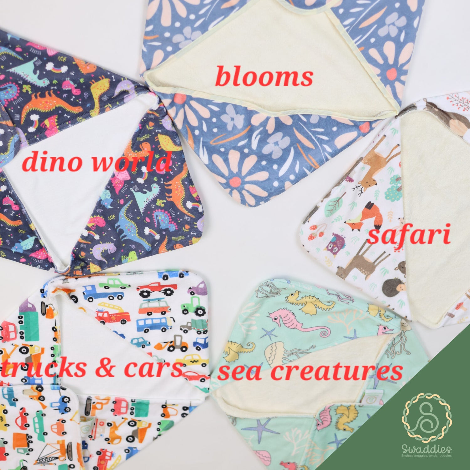 Swaddies Premium Soft Hooded Towel Dual-Layer - Trucks and Cars