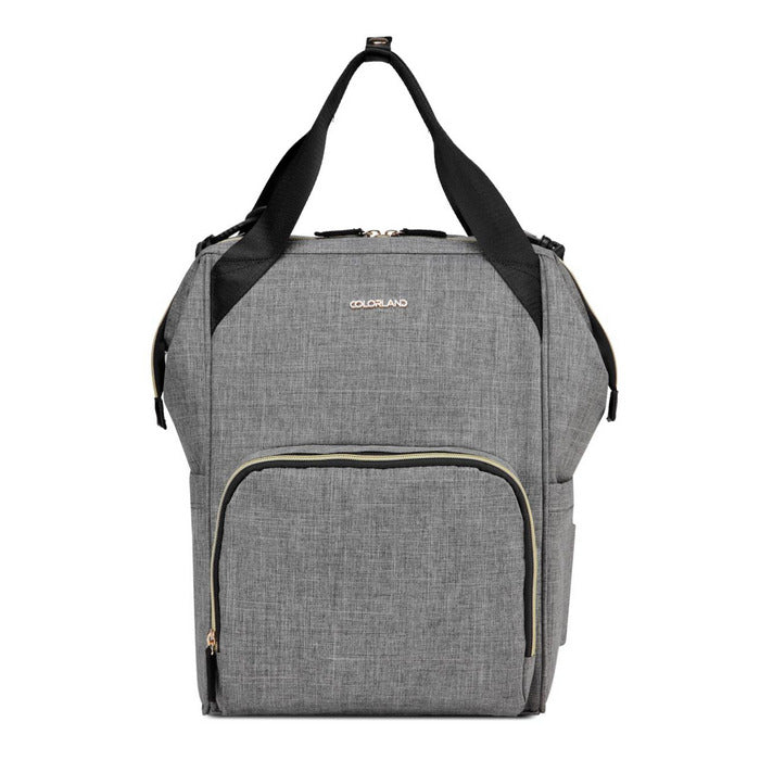 Colorland 3 in 1 Portable Baby Cot, Changing Station, Backpack - Heather Gray