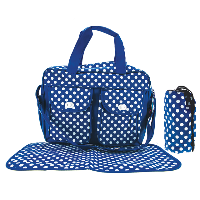 Mimiflo Diaper Bag - Blue Polka Dots