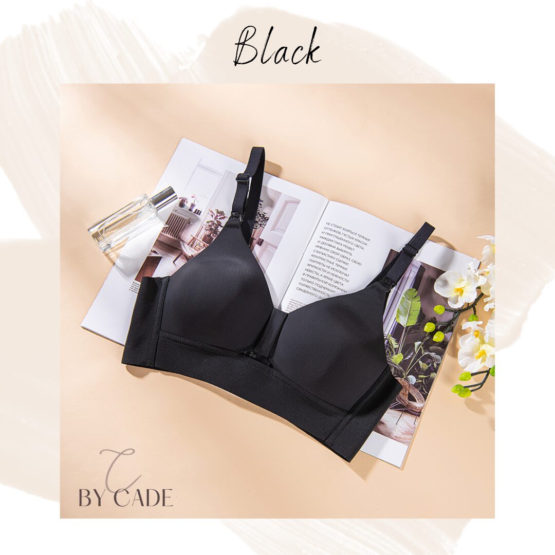 By Cade Cute Anti-bacterial Mulberry Silk Nursing/Maternity Bra - Black