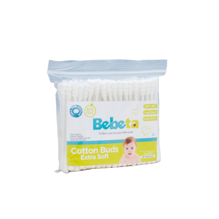 Bebeta Cotton Swabs Zipper Bag 200pcs