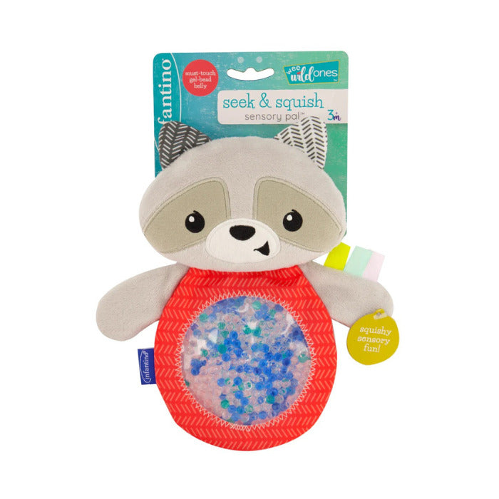Infantino Seek and Squish Gel-Pouch Pal - Raccoon
