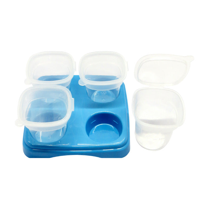 Bebeta Feeding Dish 4 Baby Food Freezer Cubes With Tray - Blue