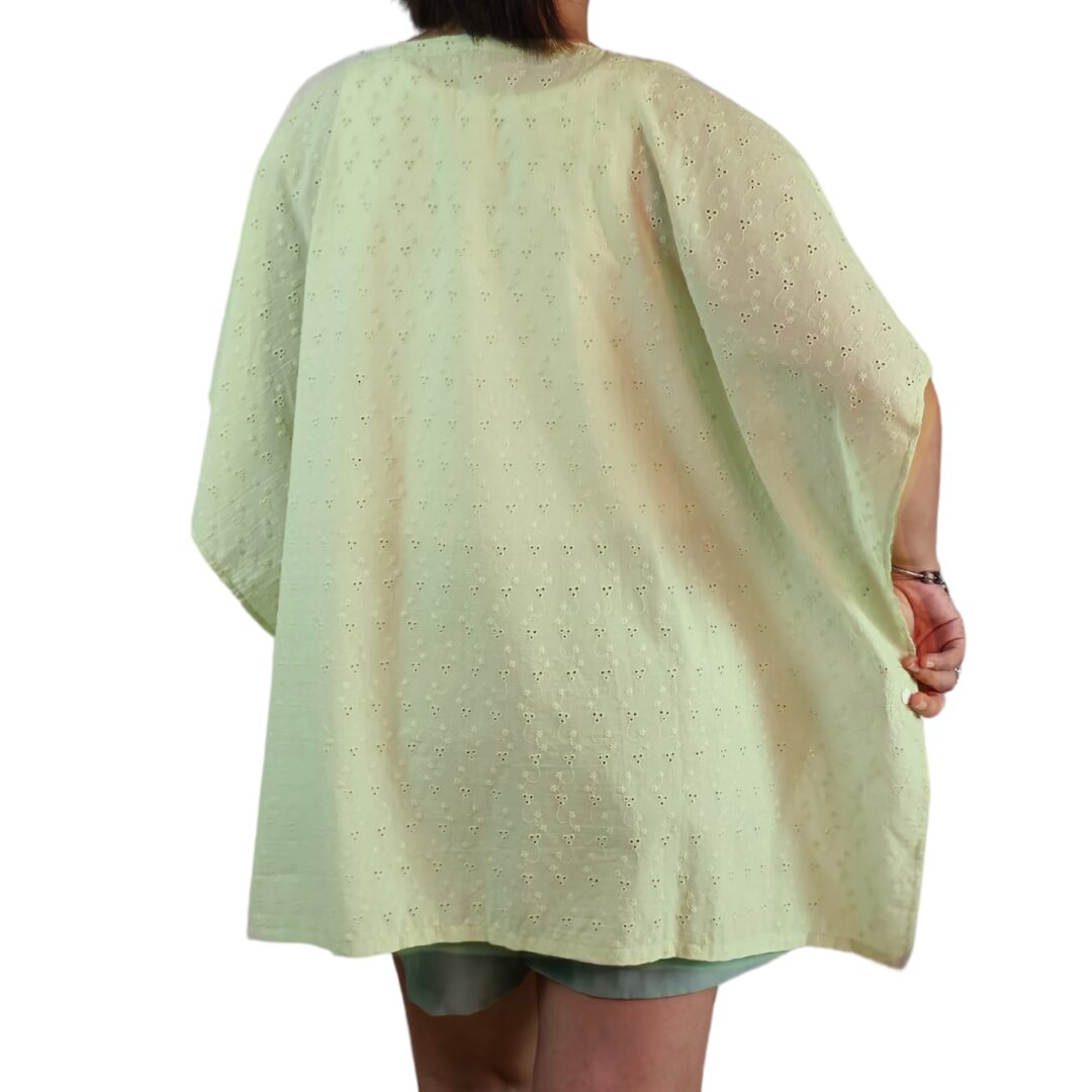 Sew Childhood Eyelet Poncho Nursing Cover with Detachable Stiffener - Pistachio