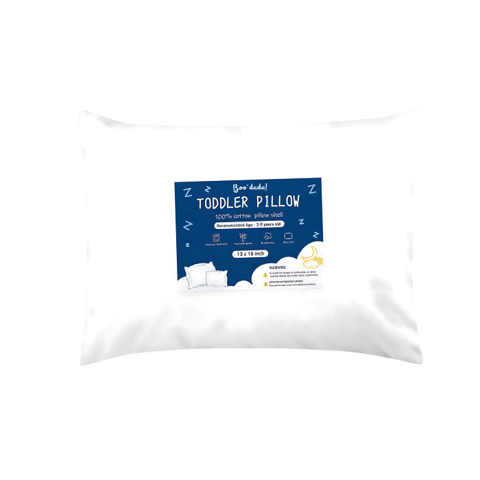 Boodada 100% Cotton Toddler Pillow with Pillowcase