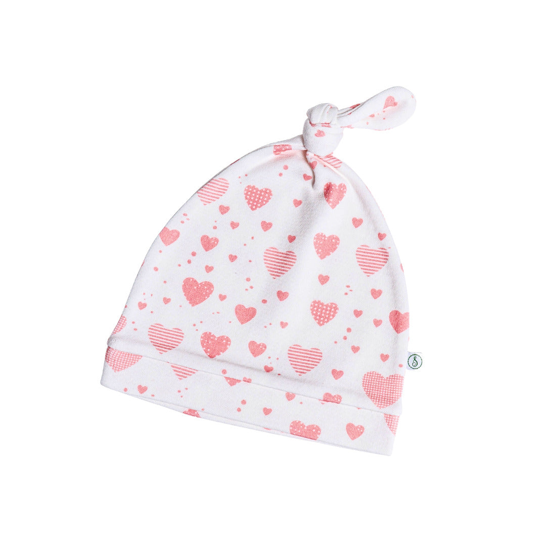 Swaddies PH Knotted Hat - Pink Hearts