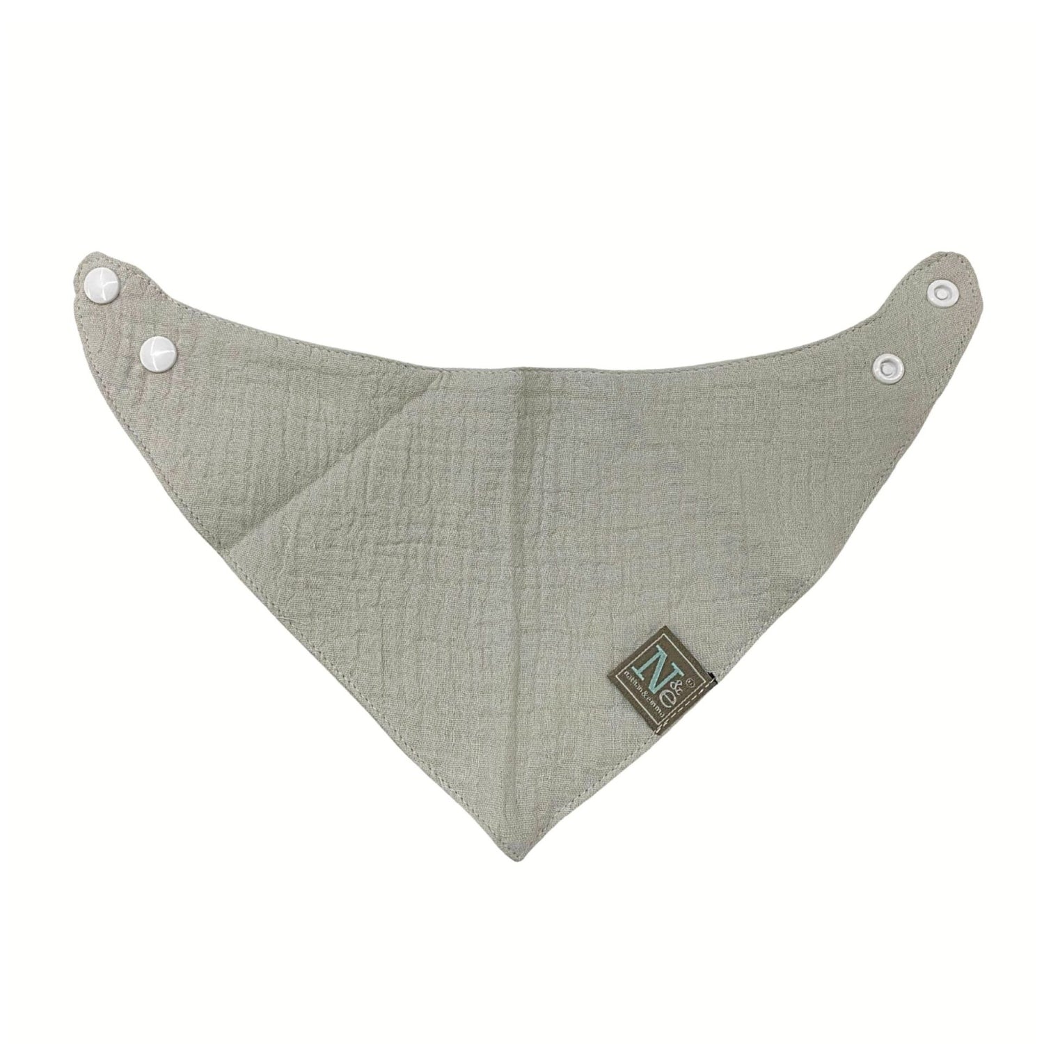 Nathan and Emma Baby Muslin Bandana Bib - Light Gray