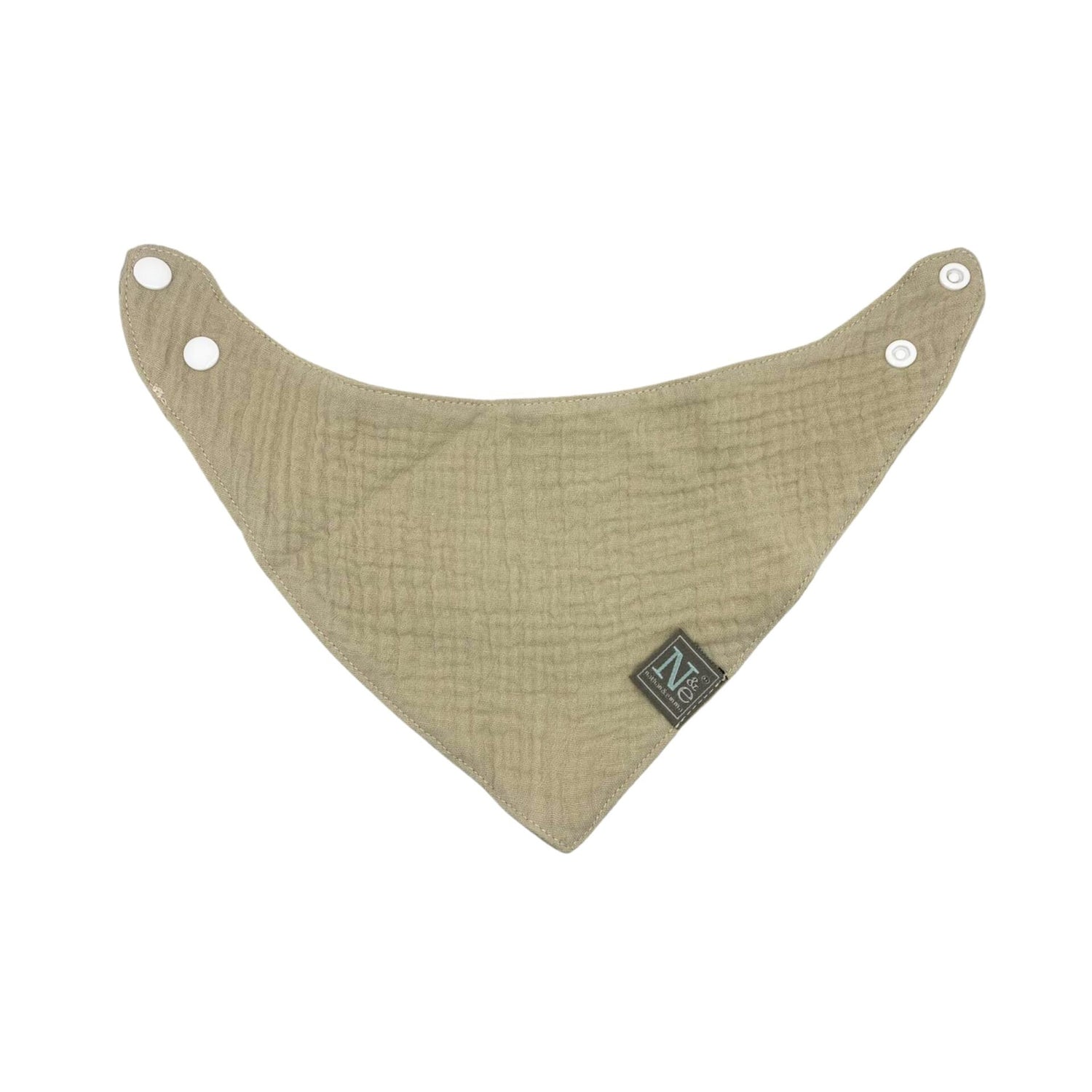 Nathan and Emma Baby Muslin Bandana Bib - Beige