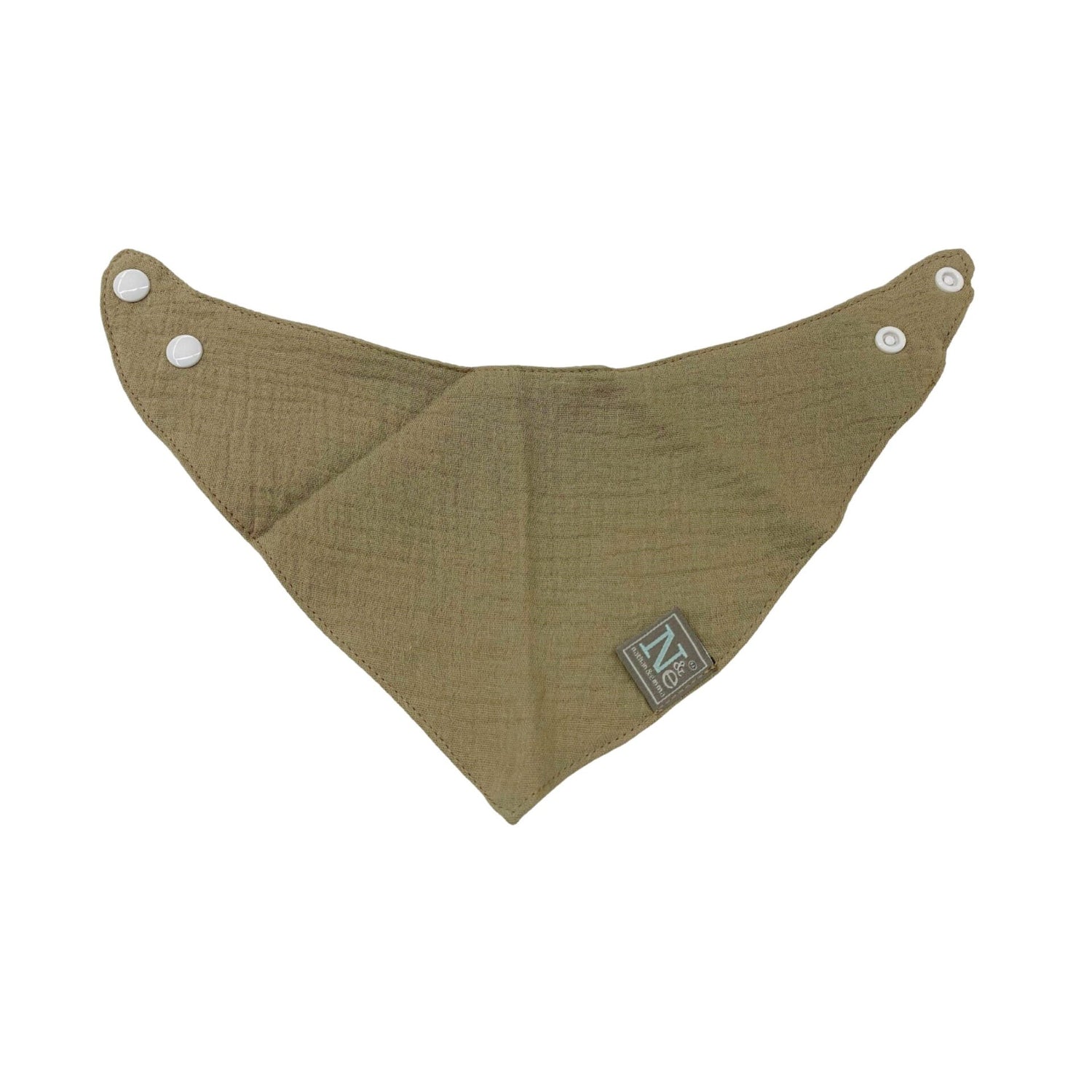 Nathan and Emma Baby Muslin Bandana Bib - Khaki Brown