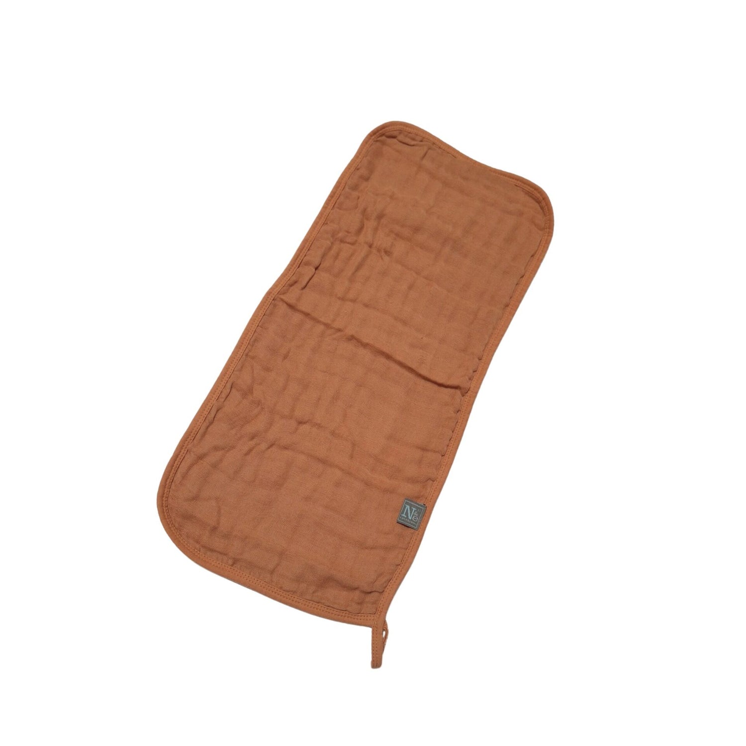 Nathan and Emma Baby Muslin Burp Cloth - Gingerbread Brown