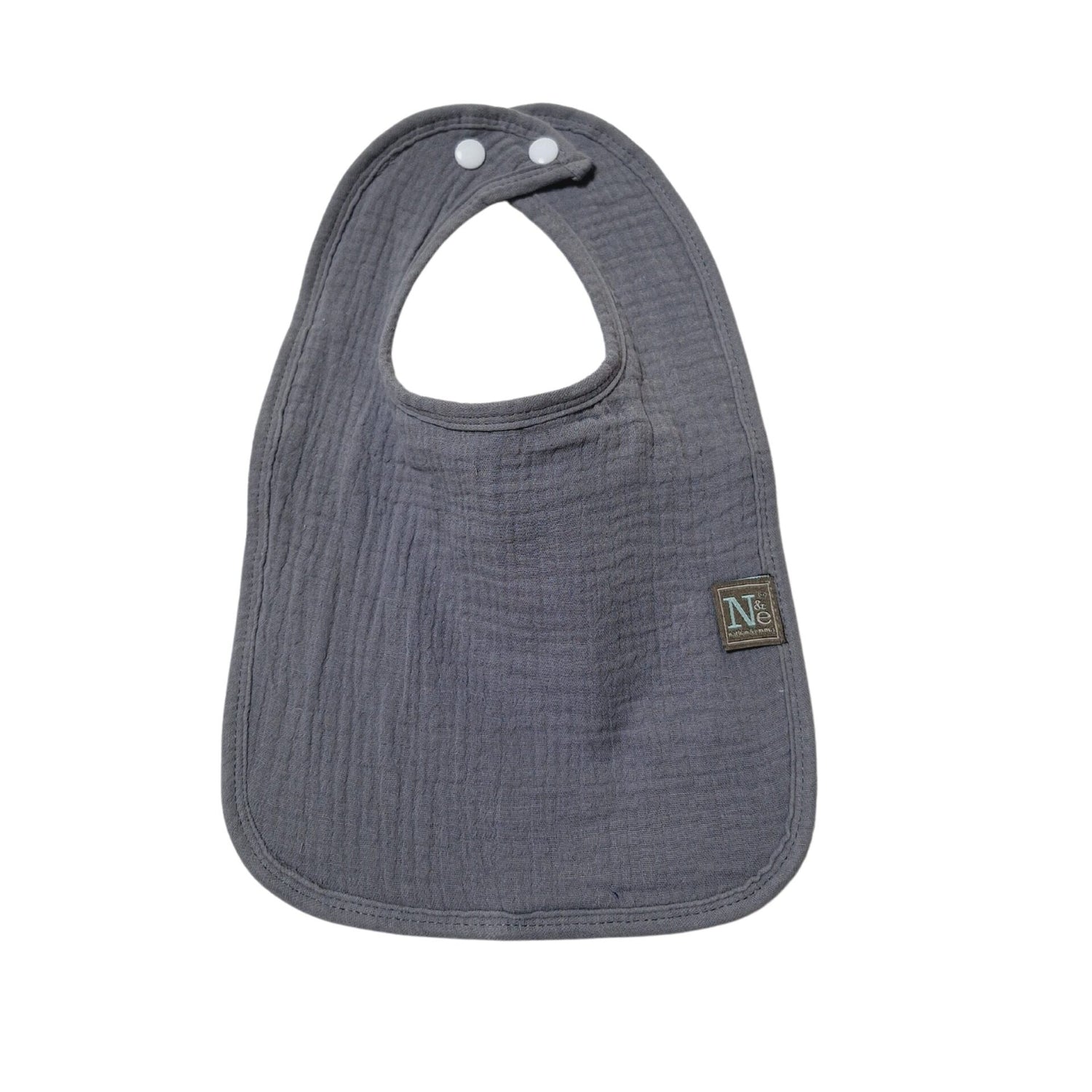 Nathan and Emma Muslin Baby Bib -  Gray
