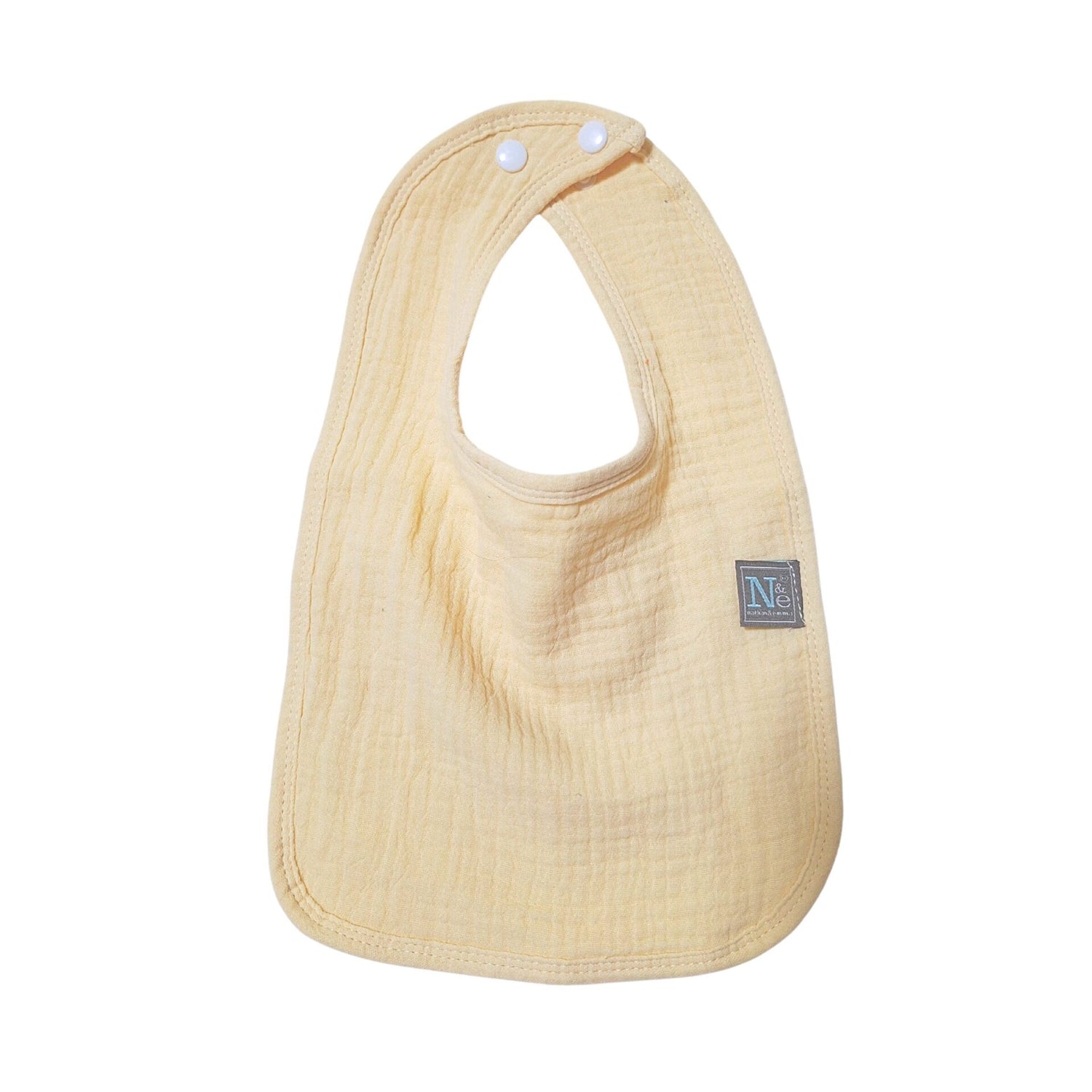 Nathan and Emma Muslin Baby Bib -  Cream White