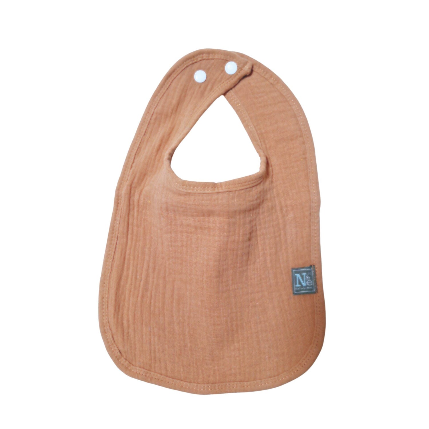 Nathan and Emma Muslin Baby Bib -  Café Au Lait Brown