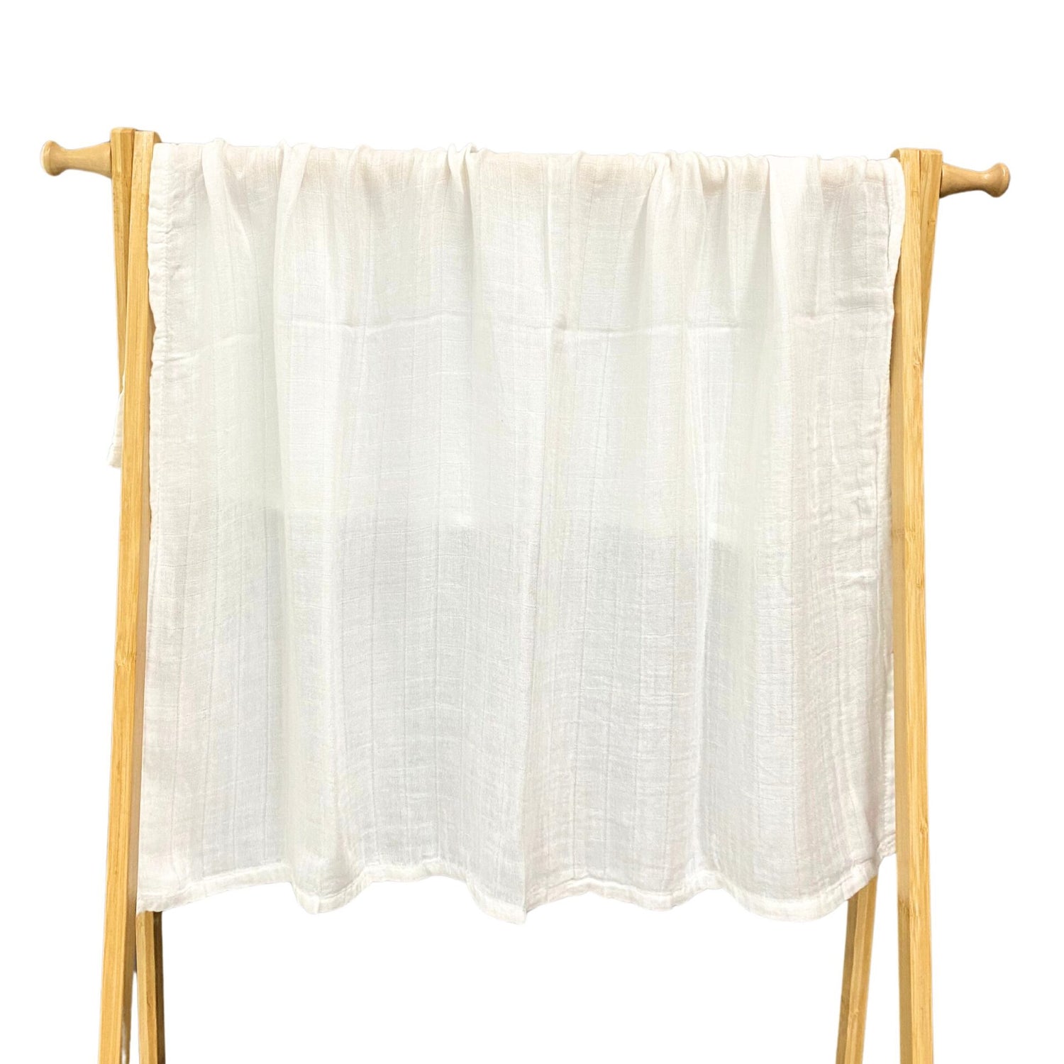 Nathan and Emma Baby Muslin Bamboo Swaddle/Cloth/Blanket - White