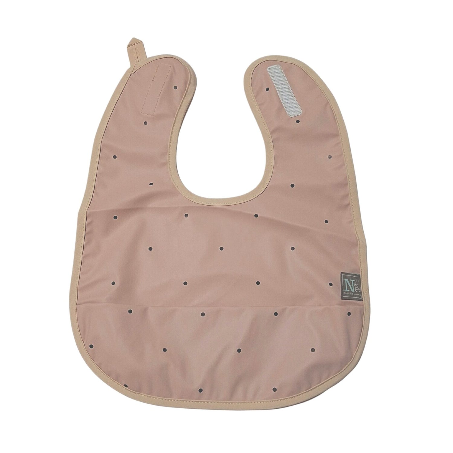 Nathan and Emma Sleeveless Baby Bib - Baby Pink with Dots