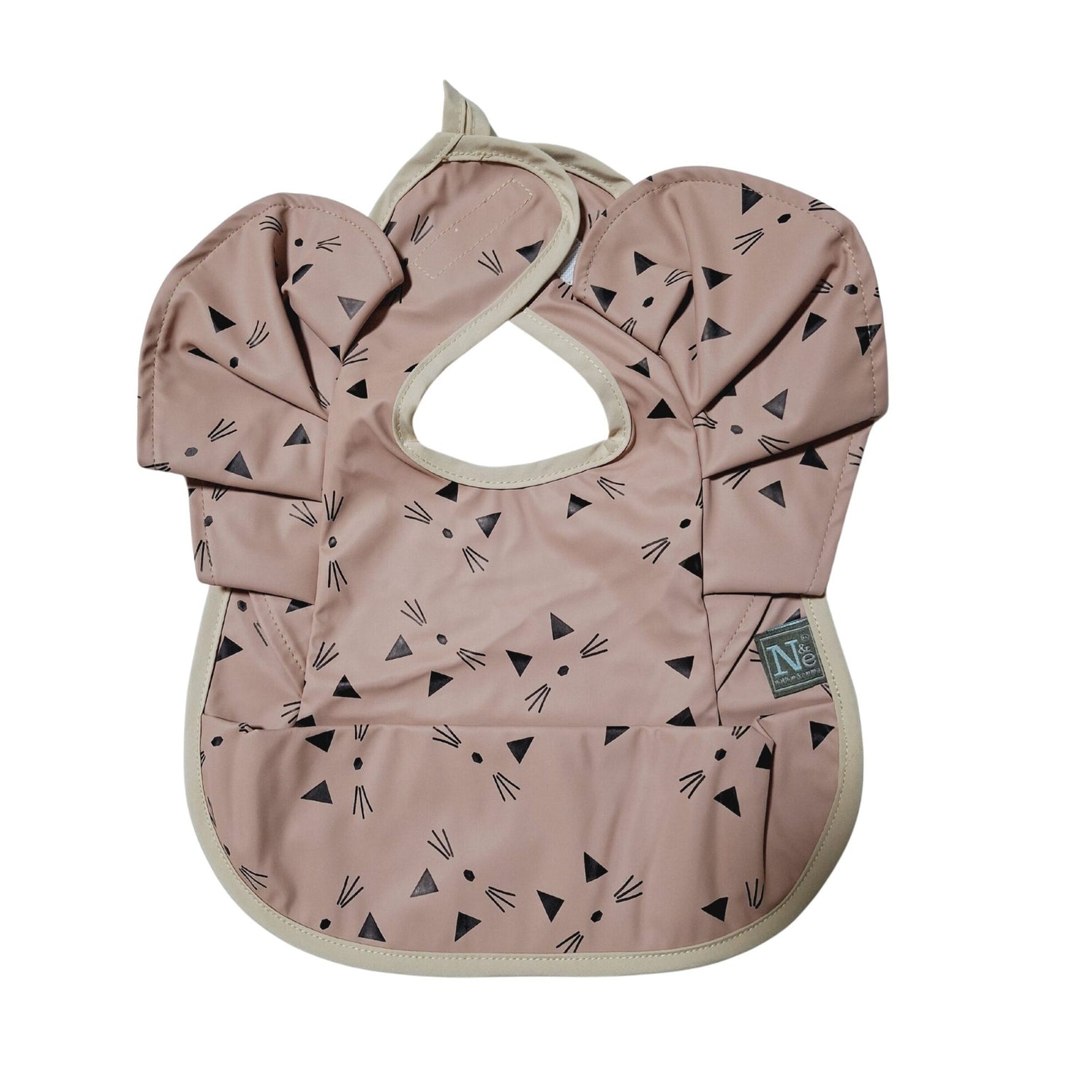 Nathan and Emma Ruffled Sleeveless Baby Bib - Pink Kitty