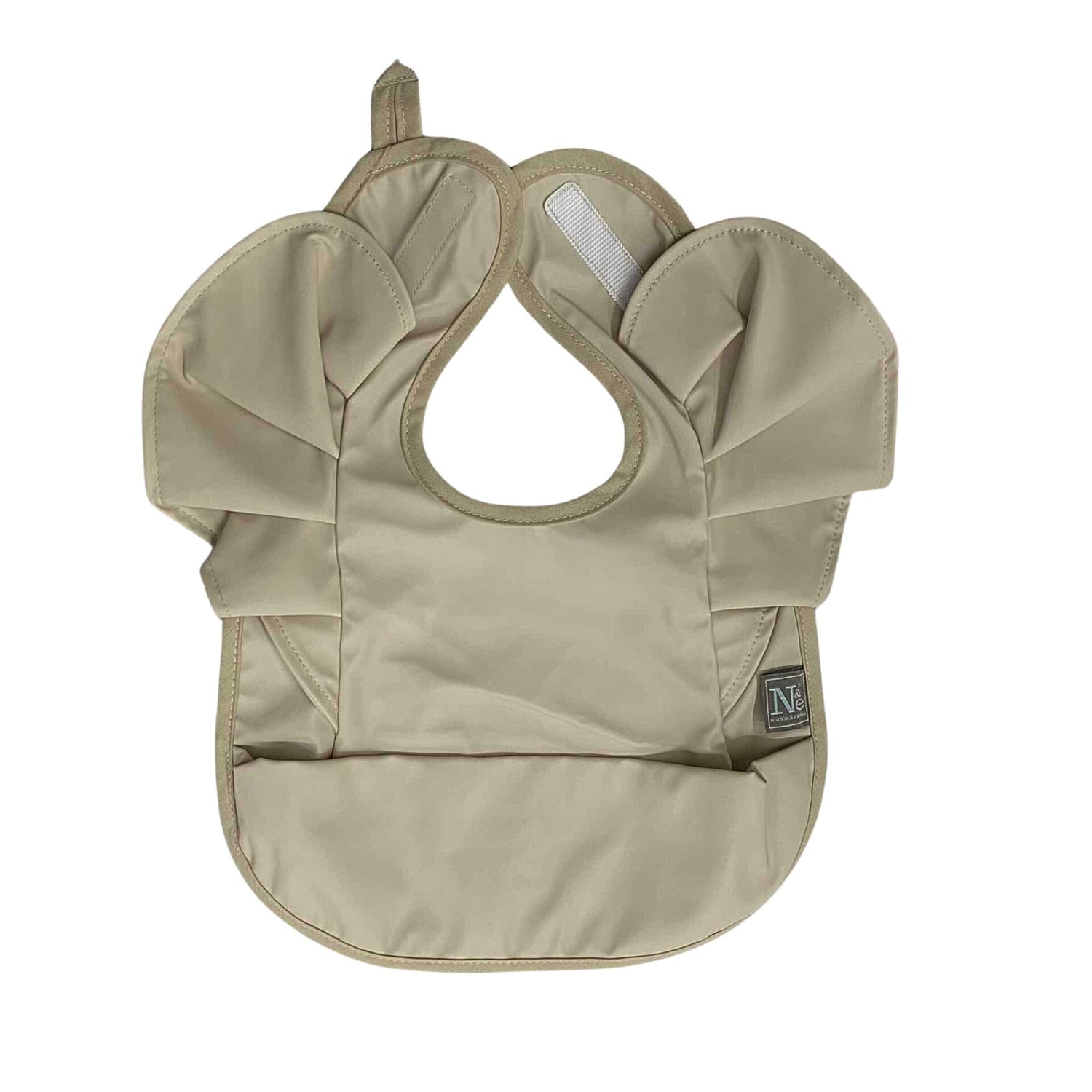 Nathan and Emma Ruffled Sleeveless Baby Bib - Cream White