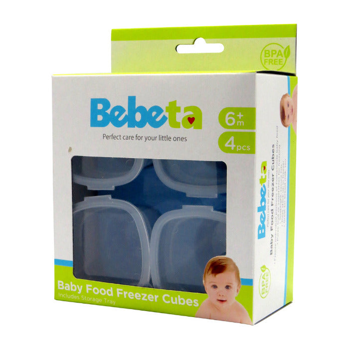 Bebeta Feeding Dish 4 Baby Food Freezer Cubes With Tray - Blue