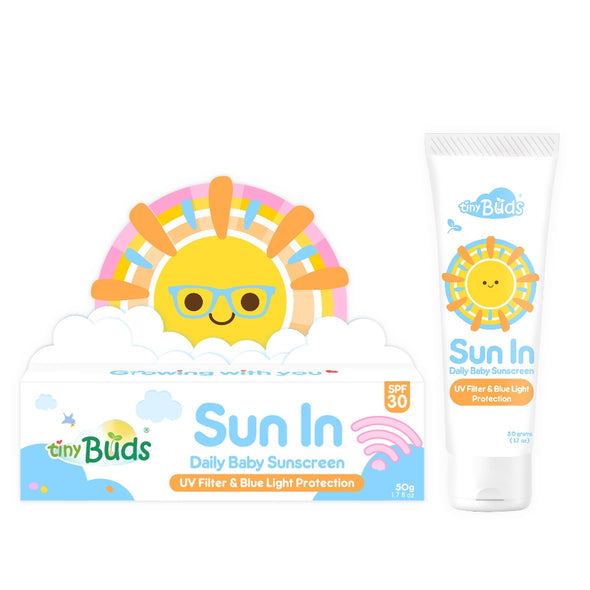 Tiny Buds Sun In Daily Baby Sunscreen 50g - UV Blue Light Protection Indoor Outdoor Sunscreen SPF 30