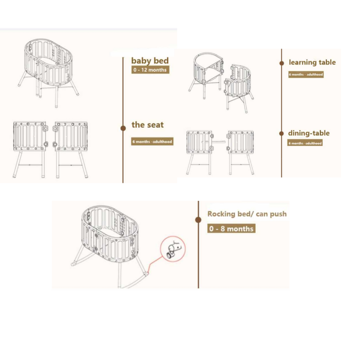 Mambo 6in1 Multifunctional Portable Crib