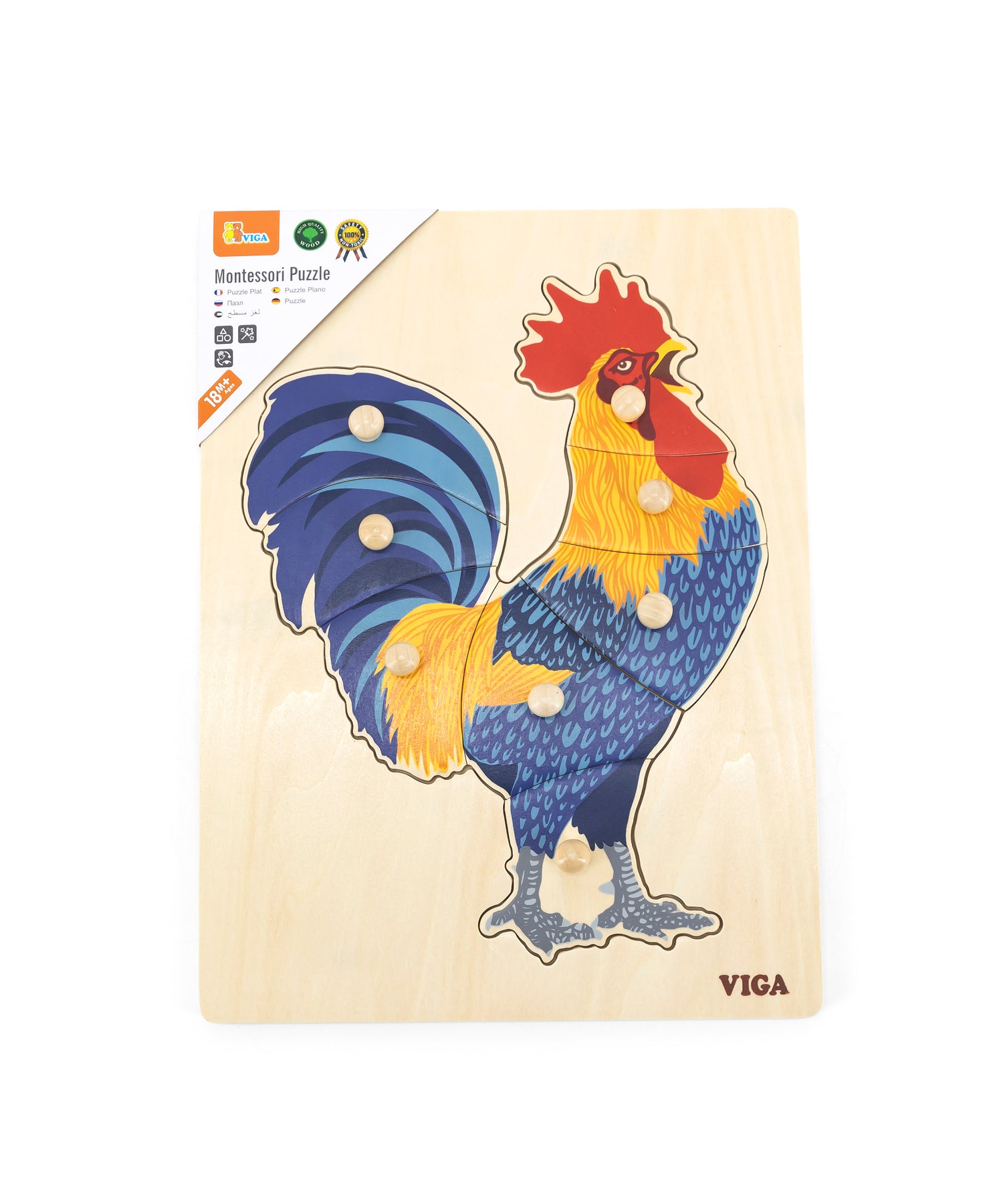 Viga Montessori Puzzle Rooster