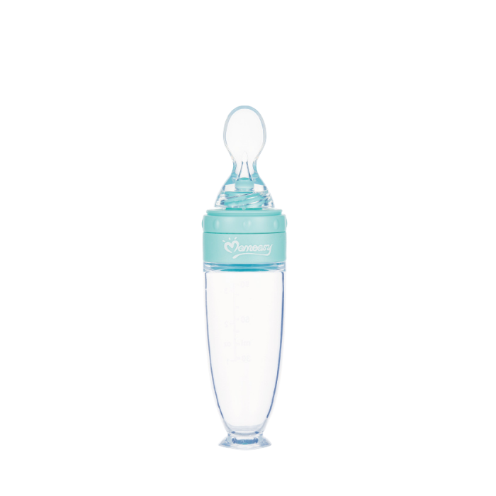 Momeasy Silicone Squeeze Feeder Bottle Spoon 3oz/90ml for 6+ Months BPA-Free - Green