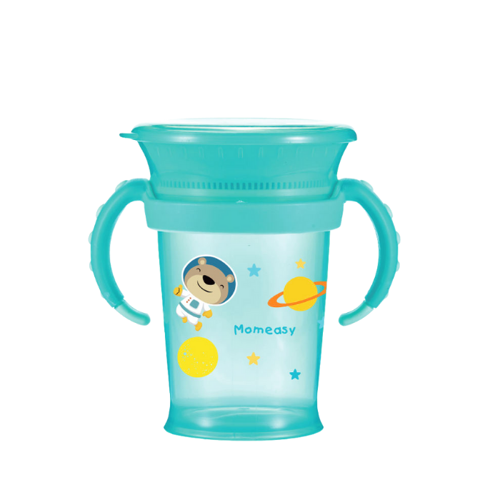 Momeasy Leak-Proof Baby Training Drinking Cup with Handle - Green