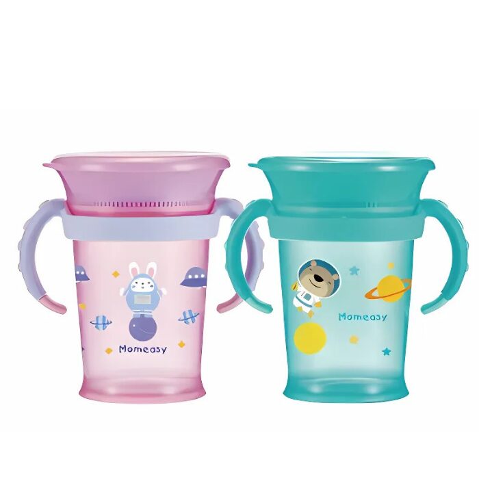 Momeasy Leak-Proof Baby Training Drinking Cup with Handle - Green