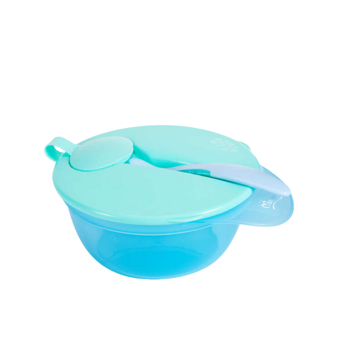 Momeasy Weaning Bowl and Heat Sensing Spoon for 6+ Months BPA-Free - Blue