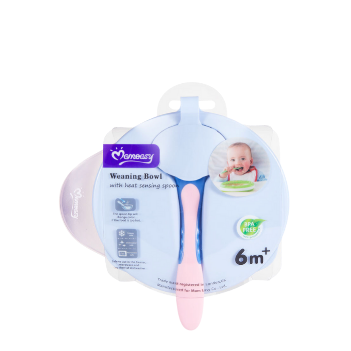 Momeasy Weaning Bowl and Heat Sensing Spoon for 6+ Months BPA-Free - Violet