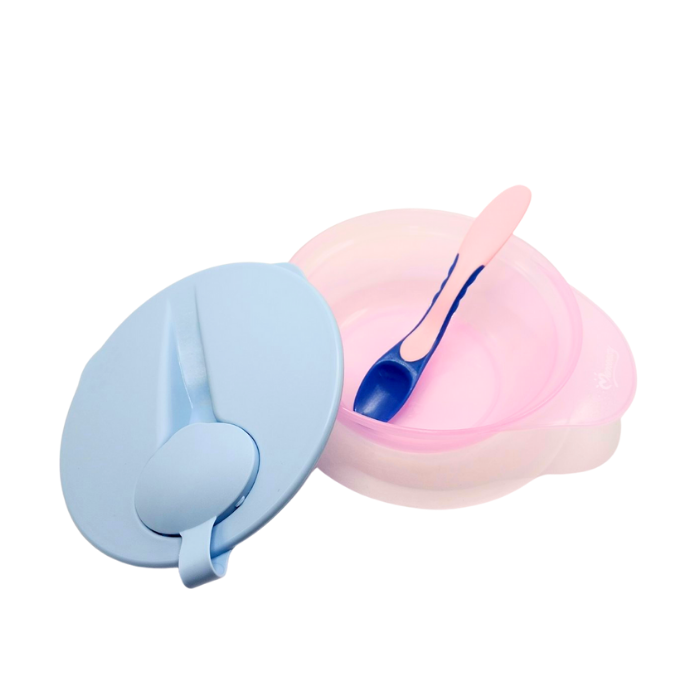 Momeasy Weaning Bowl and Heat Sensing Spoon for 6+ Months BPA-Free - Violet