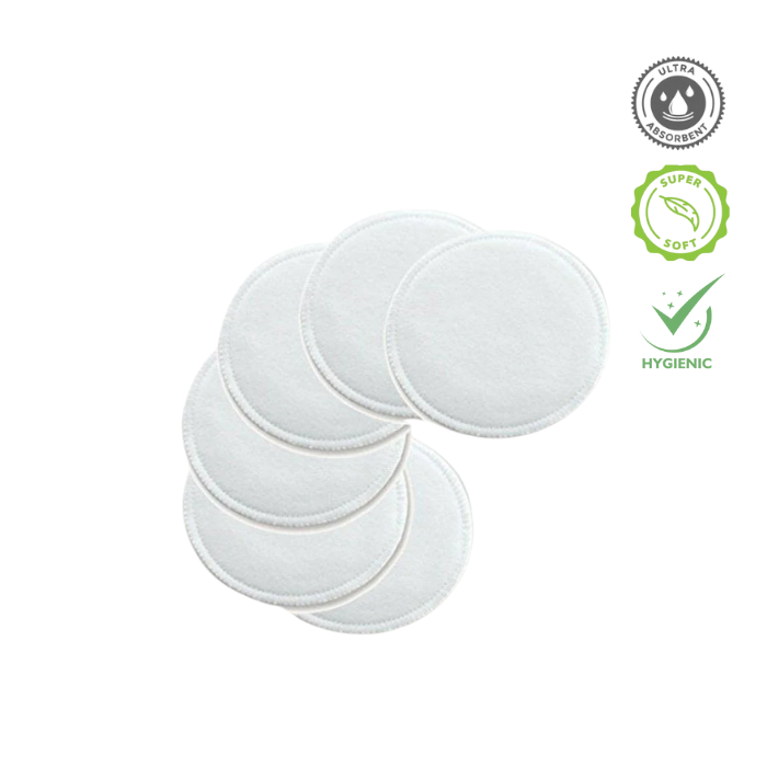 Momeasy Washable Reusable Breastfeeding Nursing Breast Pads Ultra-Soft and Absorbent - 6pcs