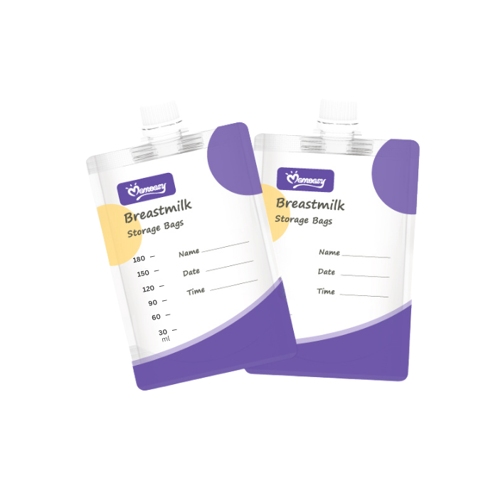 Momeasy Breastmilk Storage Bags Writable Recordable Breast Milk Storage Bag BPA-Free (180ml) - 12pcs