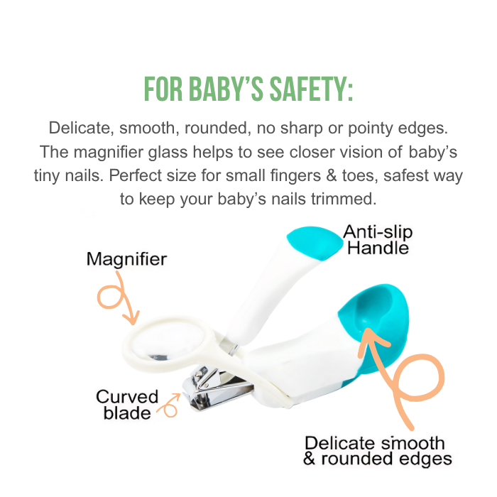 Momeasy Nail Clipper with Foldable Magnifier for Newborn, Baby, Toddler and Children - Pink