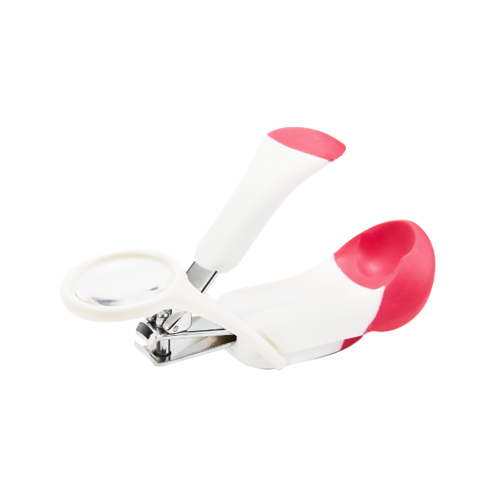 Momeasy Nail Clipper with Foldable Magnifier for Newborn, Baby, Toddler and Children - Pink