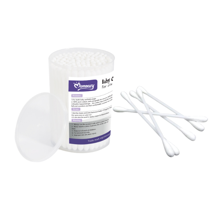 Momeasy 100pcs Soft Gentle Baby Cotton Buds with Storage
