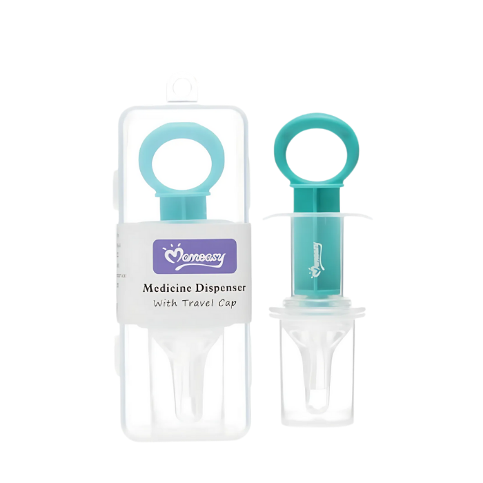 Momeasy Oral Medicine Syringe Dispenser Storage with Measuring Cup for Babies and Children 6 Months+