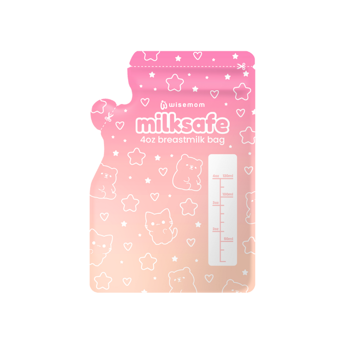 Wisemom Milksafe Breastmilk Bag with Spout 4 oz - 30s