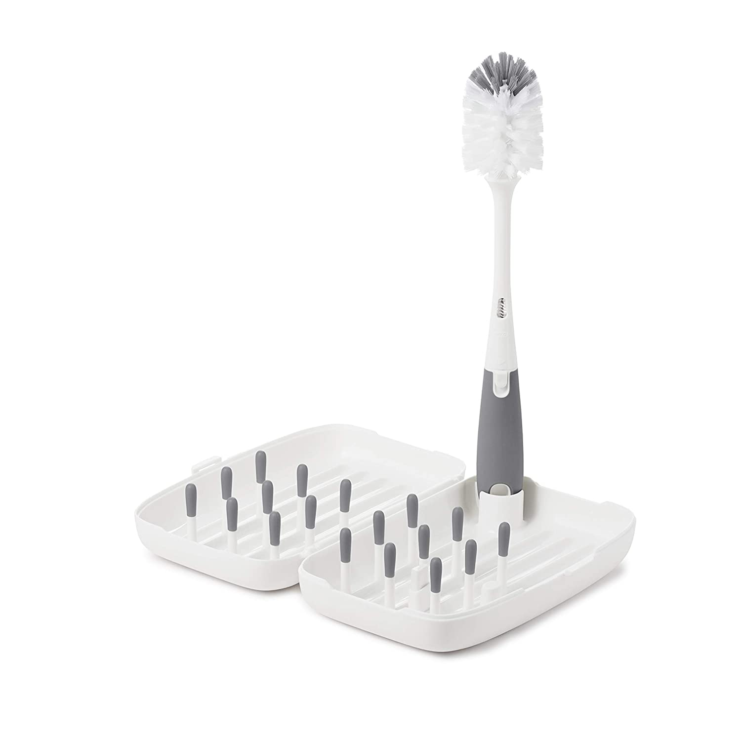 Oxo Tot On-the-Go Drying Rack and Bottle Brush - Gray