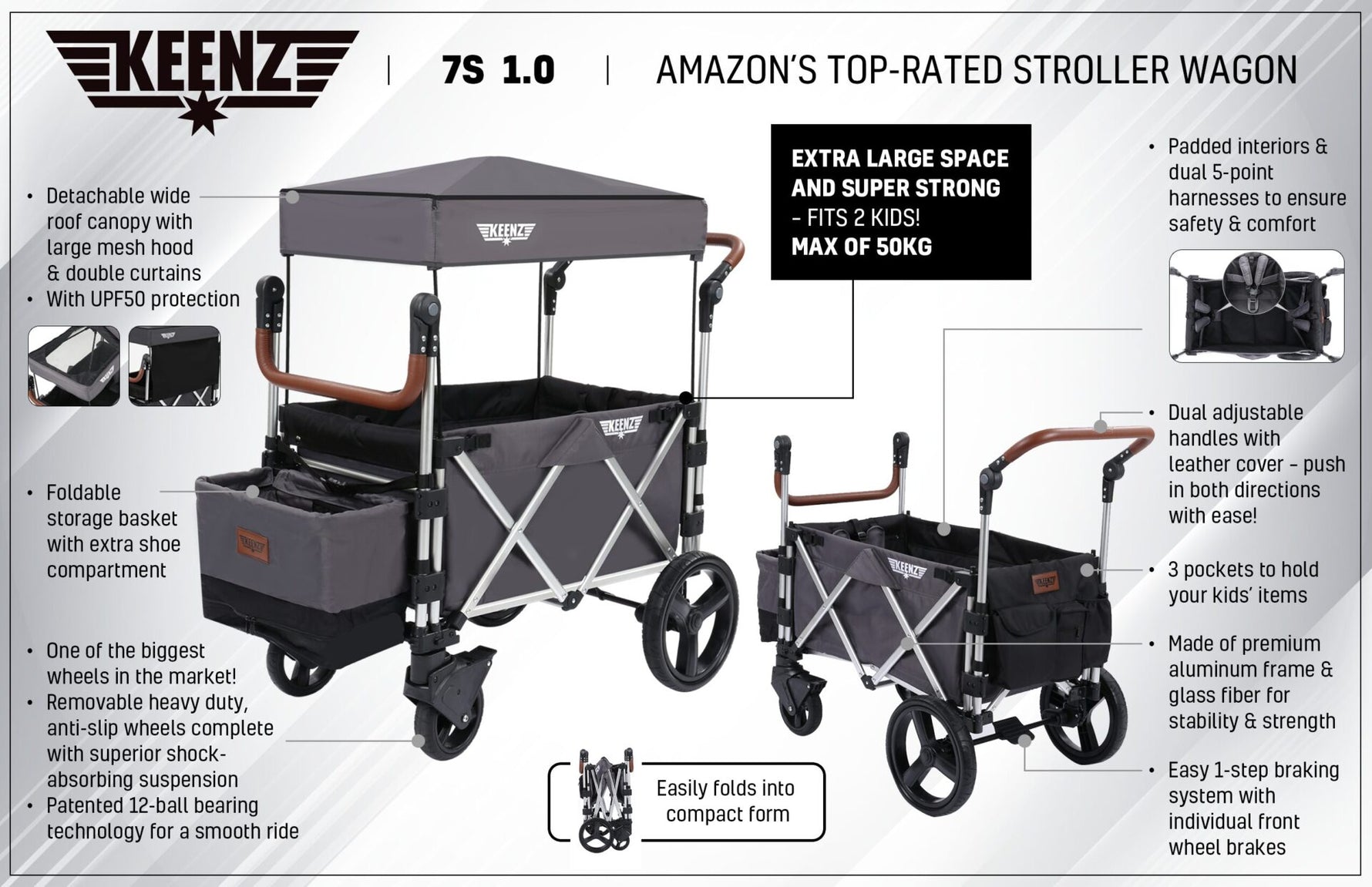 keenz 7s stroller wagon weight limit Keenz 7S 2-Seater Stroller Wagon