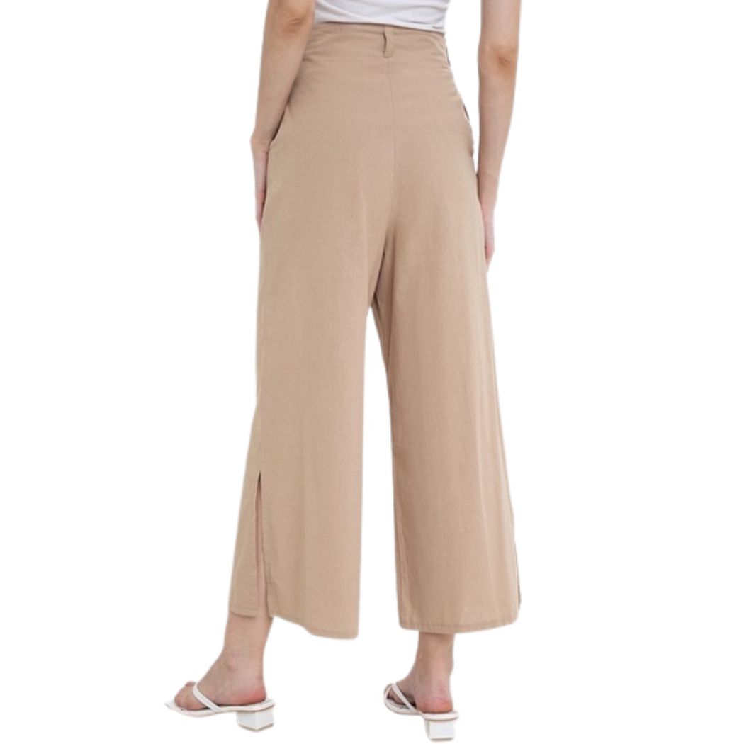 Mum and Tuck Annie High-waisted Wide Leg Pants - Nude