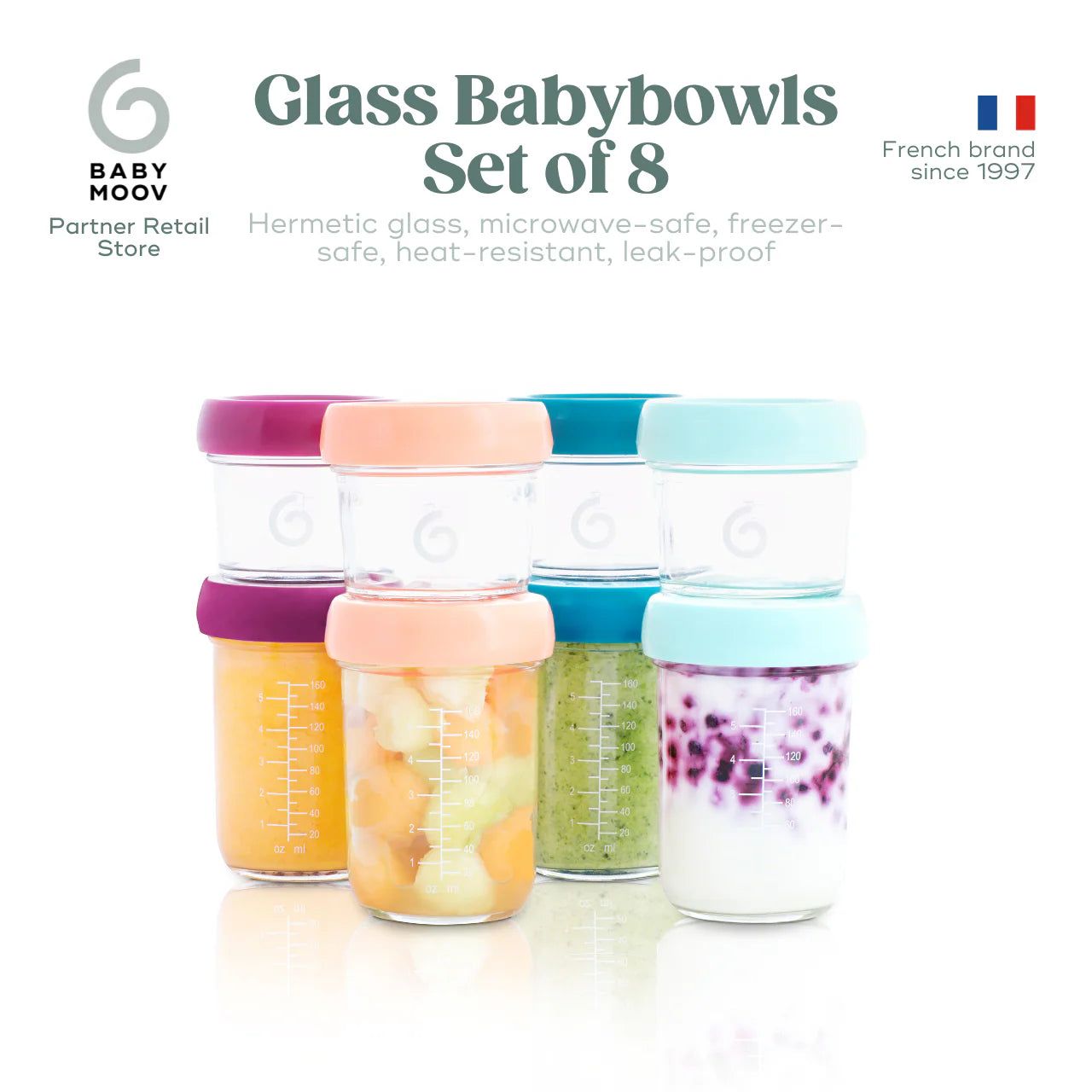 Babymoov Glass Babybowl Set of 8