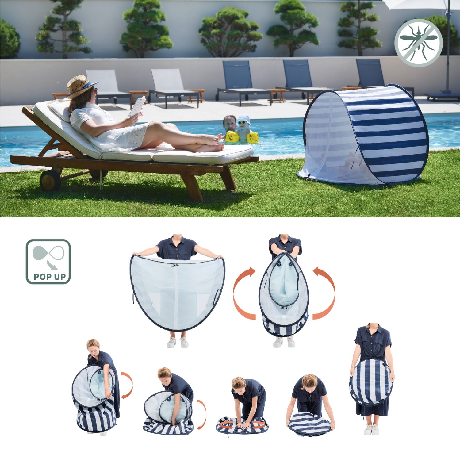 Babymoov Anti-UV Tent 50+ UPF Protection - Mariniere