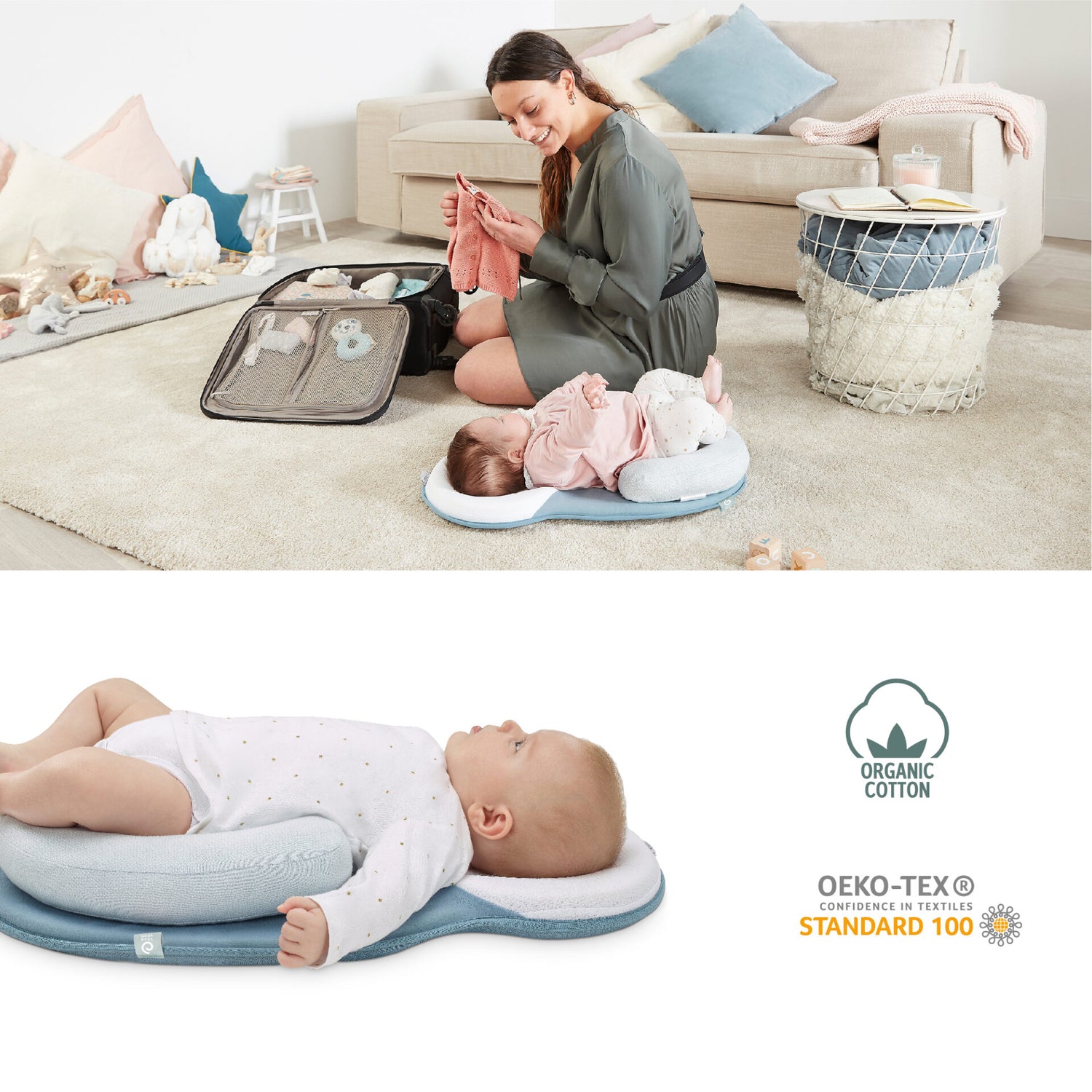 Babymoov Cosydream Newborn Baby Lounger - Mosaic